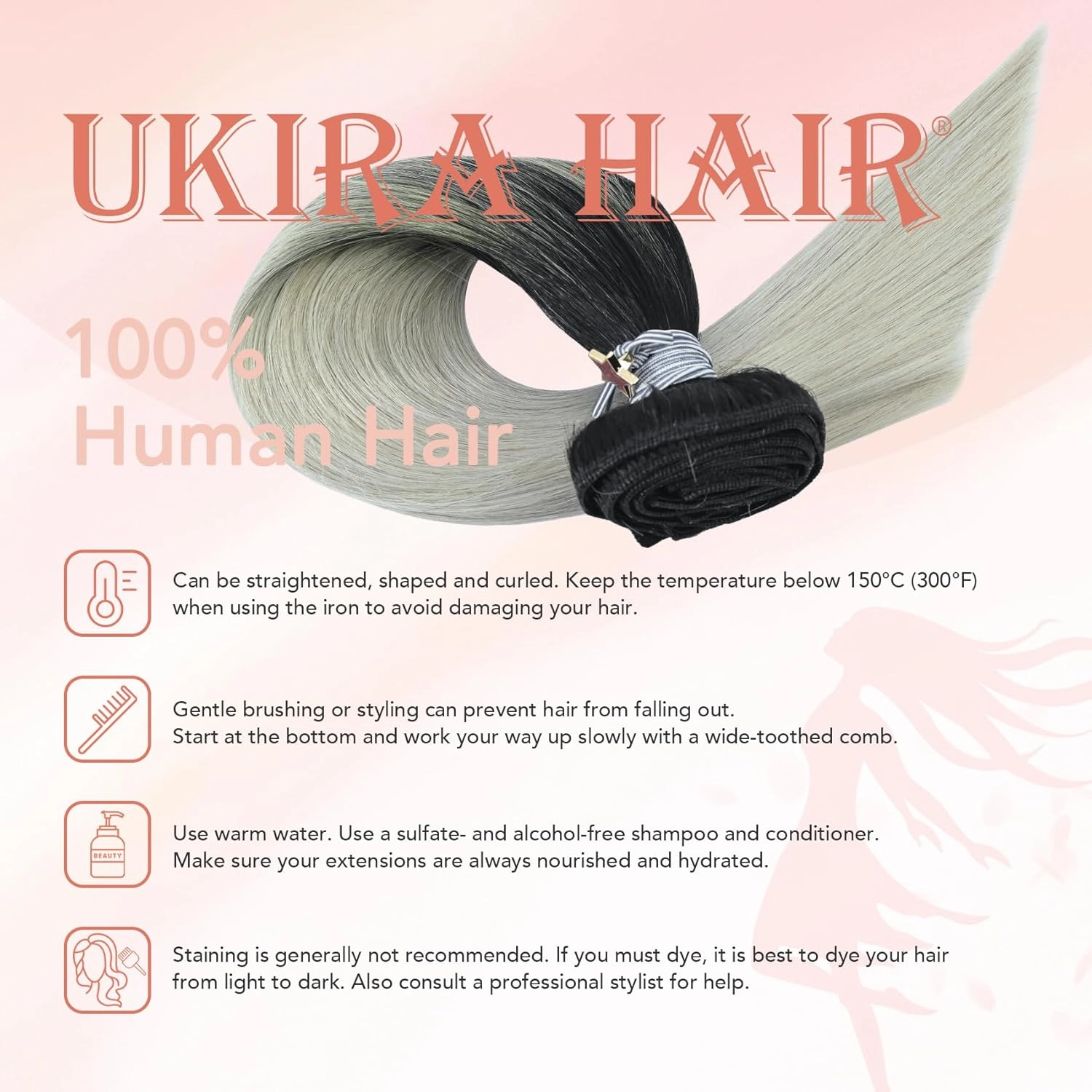 Ukira Black Silver Hair Extensions for Women Real Human Hair, 20 Inch 120g 7pcs Natural Black Fading to Grey Human Hair Clip in Extensions, Silky Natural Straight Remy Human Hair Clip ins