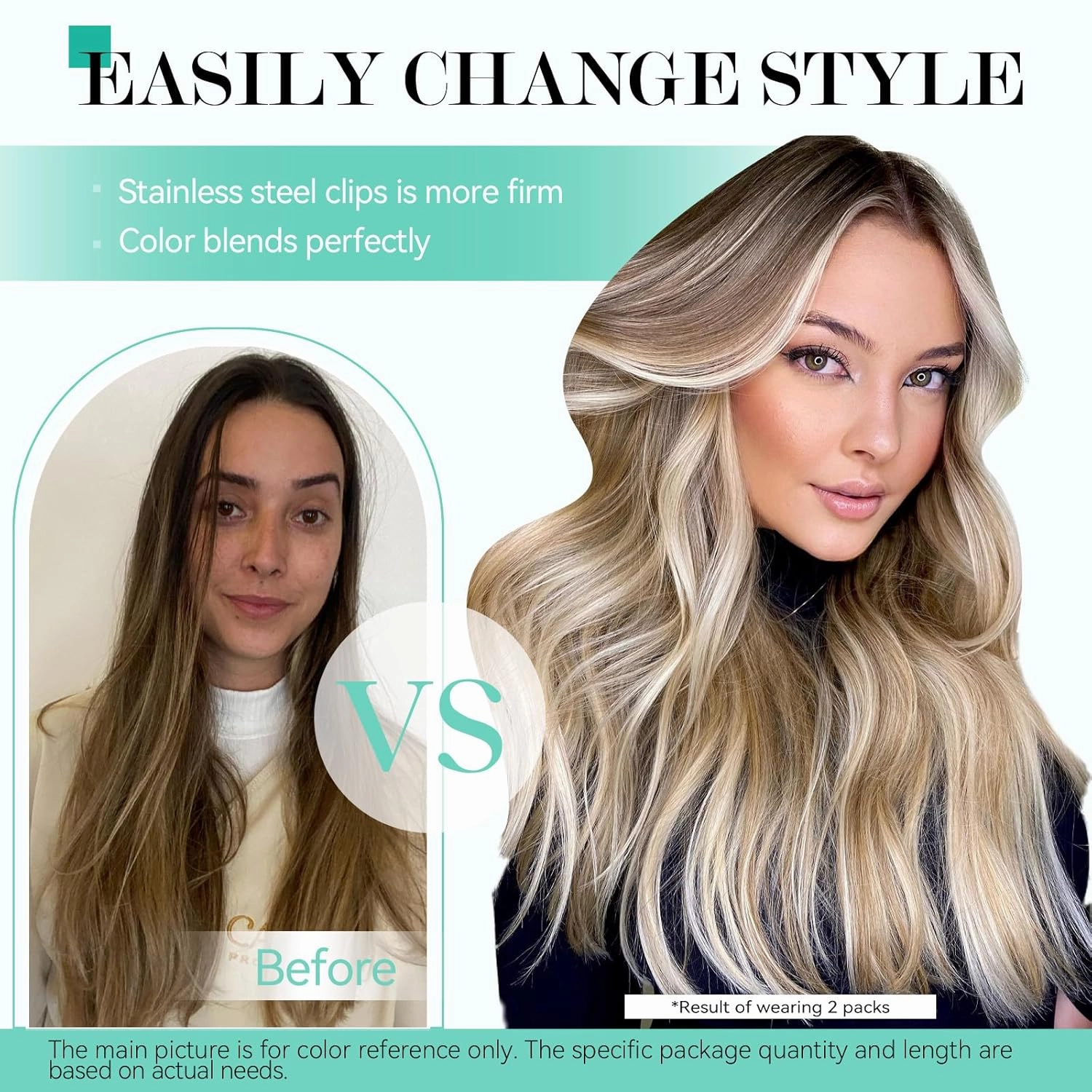 Ukira Blonde Clip in Hair Extensions Real Human Hair, 12 Inch 100g 7pcs 18/60 Highlighted Human Hair Extensions Ash Blonde Mixed Bleach Blond, Natural Straight Remy Human Hair Clip in Extensions