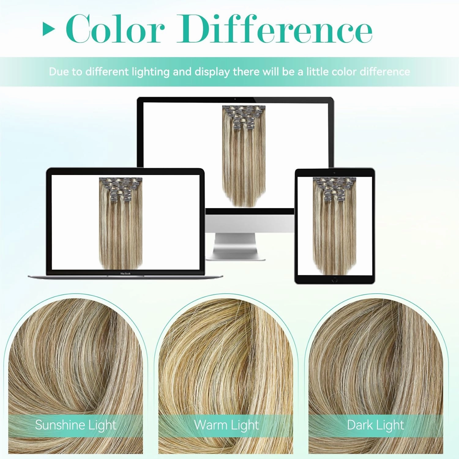 Ukira Blonde Clip in Hair Extensions Real Human Hair, 12 Inch 100g 7pcs 18/60 Highlighted Human Hair Extensions Ash Blonde Mixed Bleach Blond, Natural Straight Remy Human Hair Clip in Extensions