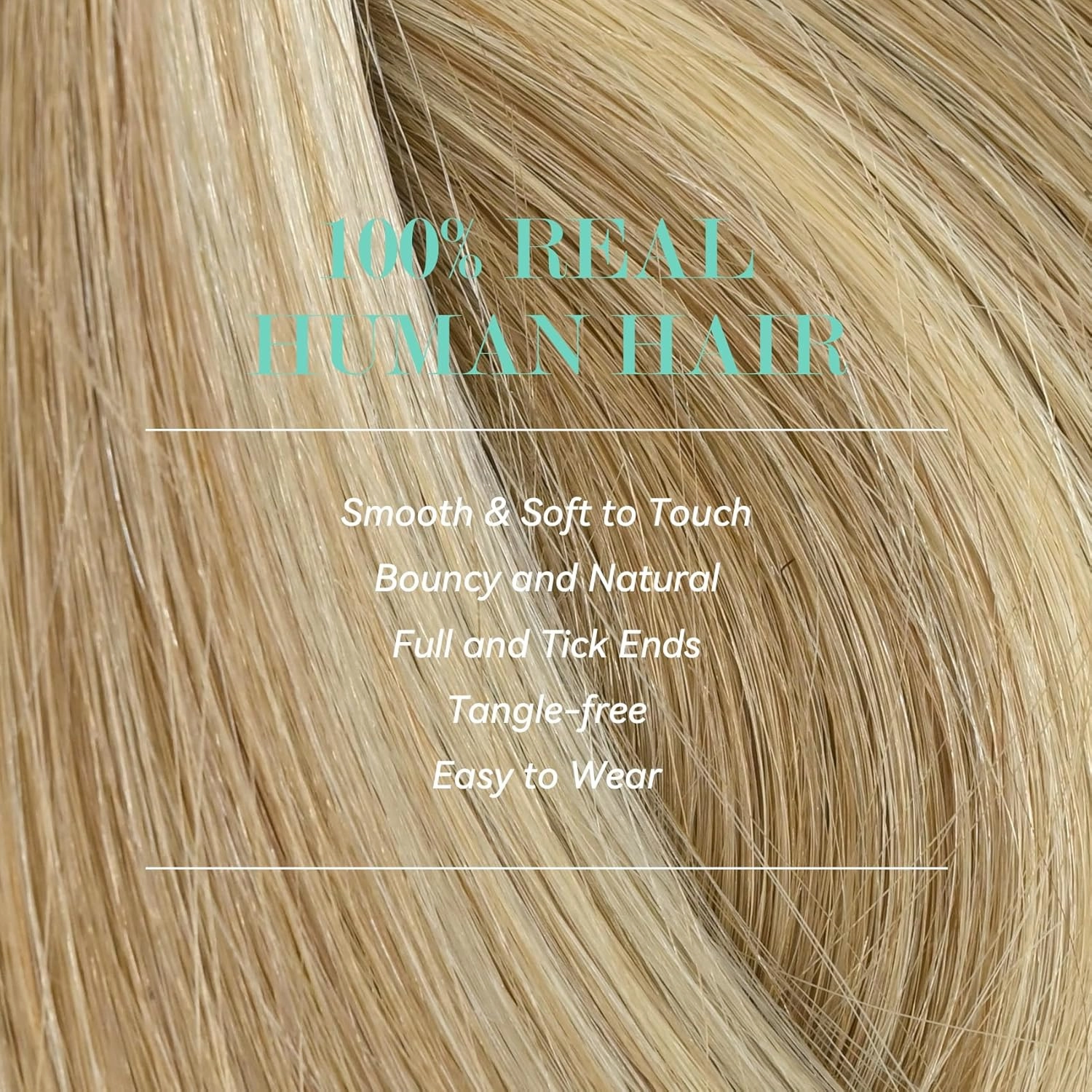 Ukira Blonde Hair Extensions Real Human Hair, 22 Inch 70g 7pcs Golden Blonde Highlights Clip in Hair Extensions Real Human Hair, Soft Natural Straight Remy Human Hair Clip in Extensions for Women