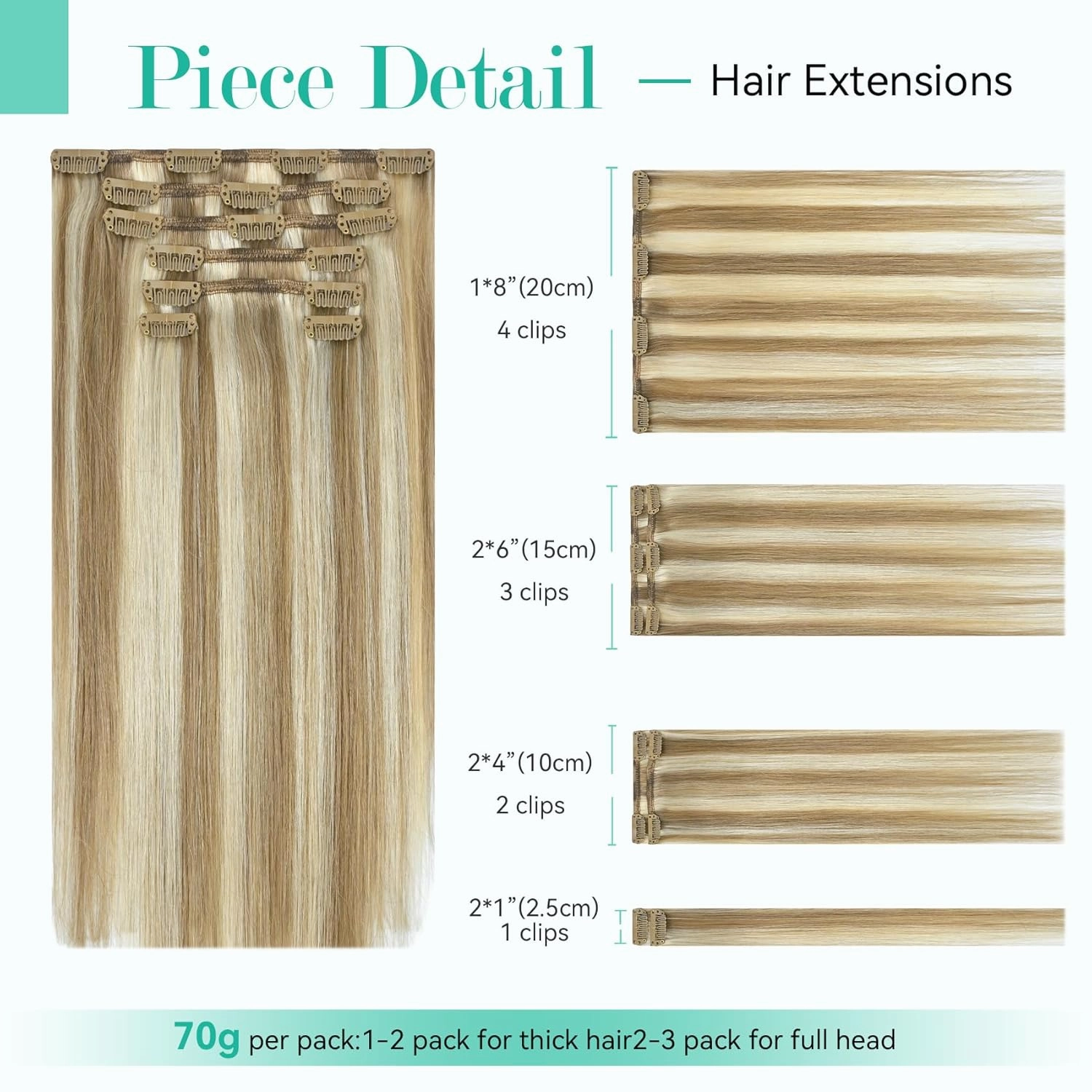 Ukira Blonde Hair Extensions Real Human Hair, 22 Inch 70g 7pcs Golden Blonde Highlights Clip in Hair Extensions Real Human Hair, Soft Natural Straight Remy Human Hair Clip in Extensions for Women