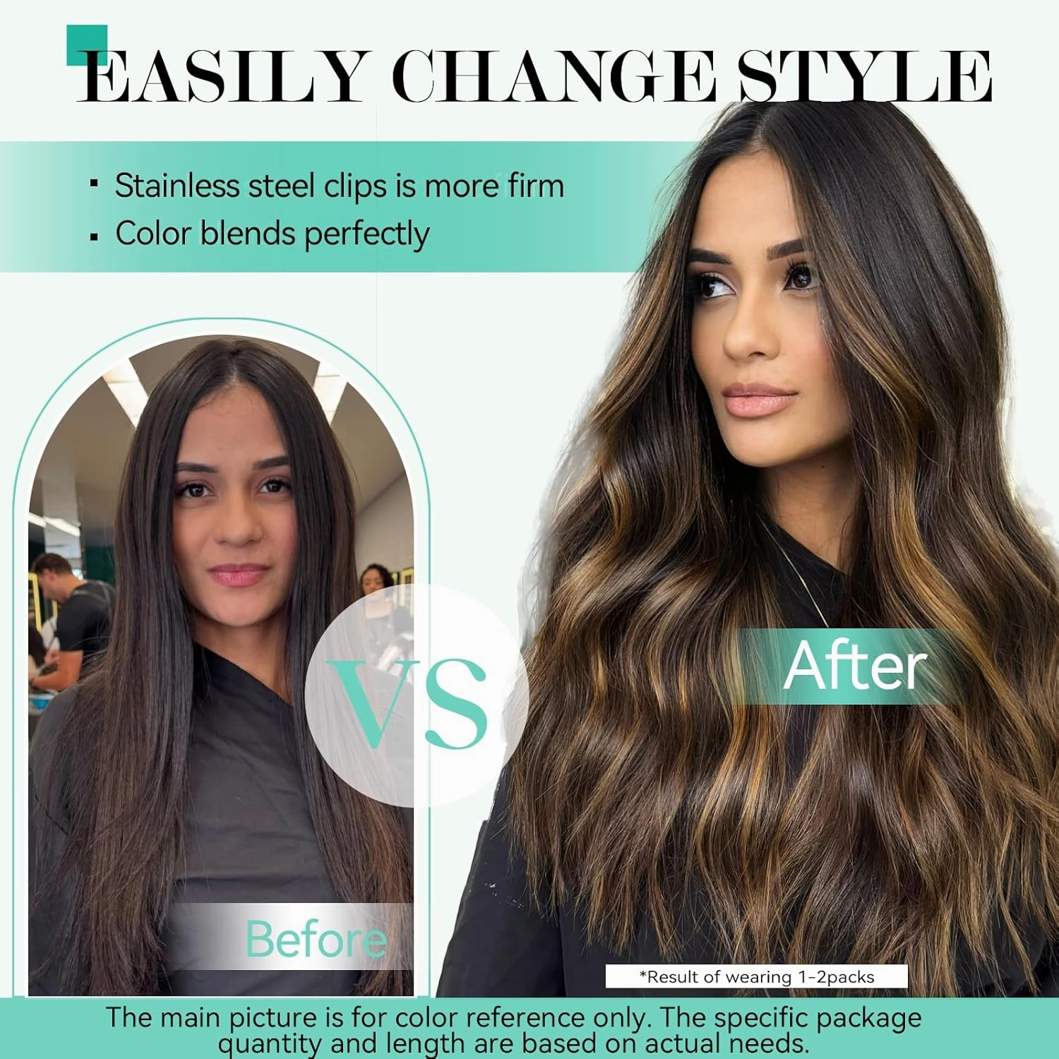 Ukira Brown Balayage Clip in Hair Extensions Real Human Hair, 15 Inch 70g 7pcs 2/6/2 Dark Brown to Chestnut Brown Human Hair Extensions, Natural Straight Remy Human Hair Clip in Extensions