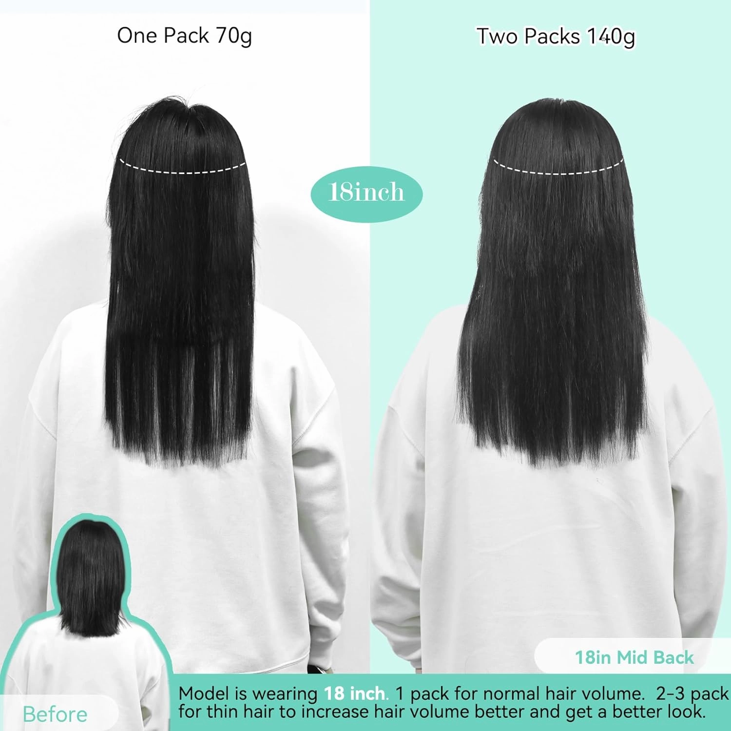 Ukira Hair Extensions Real Human Hair Clip in, 18 Inch 70g 7pcs Balayage Hair Extensions Natural Black Mixed Chestnut Brown, Ntural Straight Remy Human Hair Clip in Extensions for Women