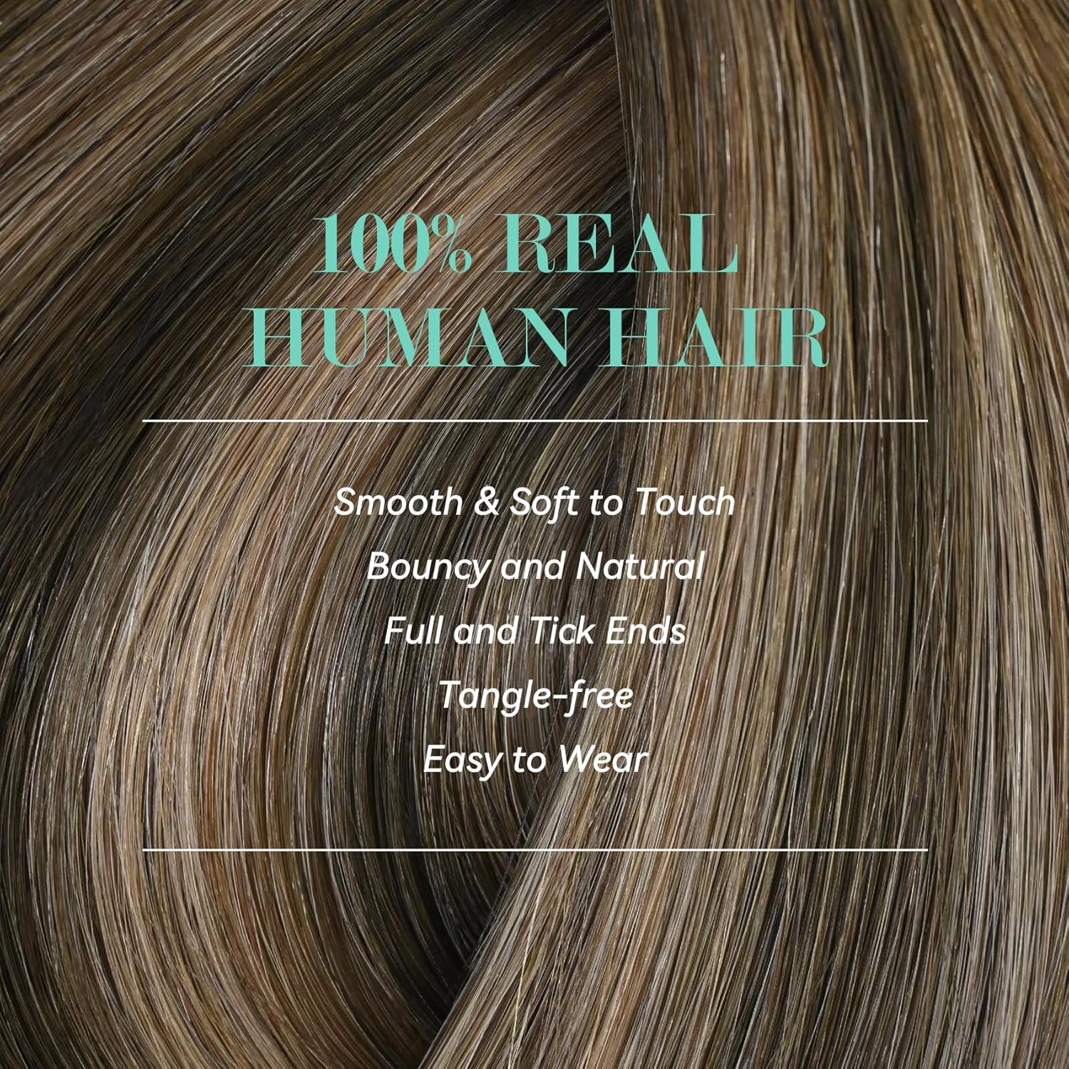 Ukira Mushroom Brown Clip in Hair Extensions Real Human Hair, 20 Inch 120g 7pcs Balayage Hair Extensions Real Human Hair, Natural Straight Remy Human Hair Clip in Extensions for Women