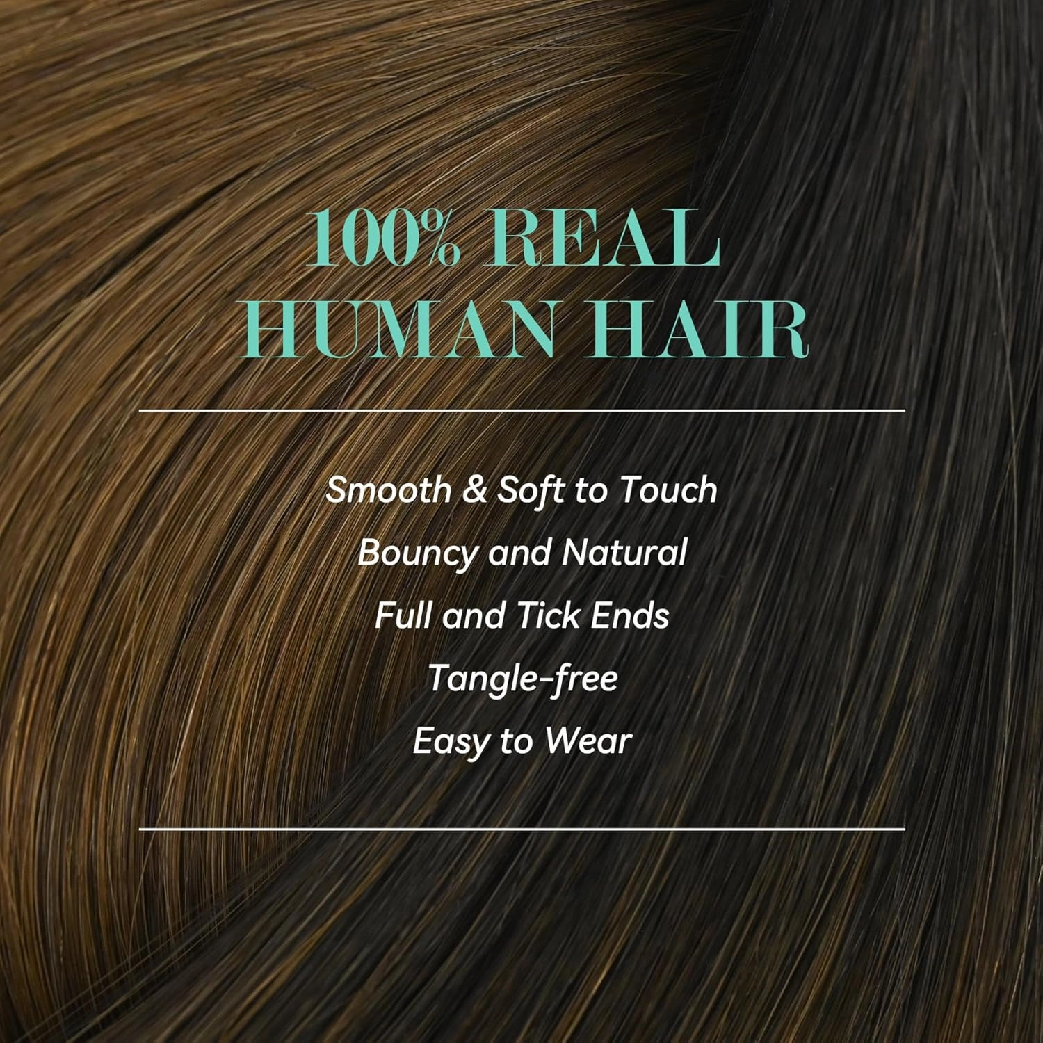 Ukira Ombre Clip in Hair Extensions Real Human Hair, 20 Inch 120g 7pcs Natural Black Fading to Medium Brown Human Hair Extensions, Natural Straiaght Remy Human Hair Clip ins for Women