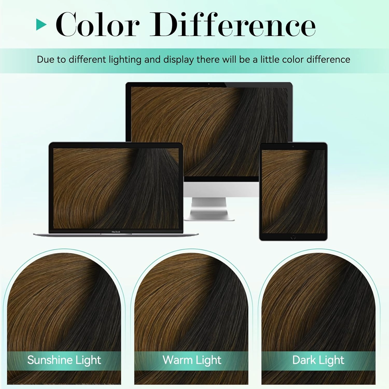 Ukira Ombre Clip in Hair Extensions Real Human Hair, 20 Inch 120g 7pcs Natural Black Fading to Medium Brown Human Hair Extensions, Natural Straiaght Remy Human Hair Clip ins for Women