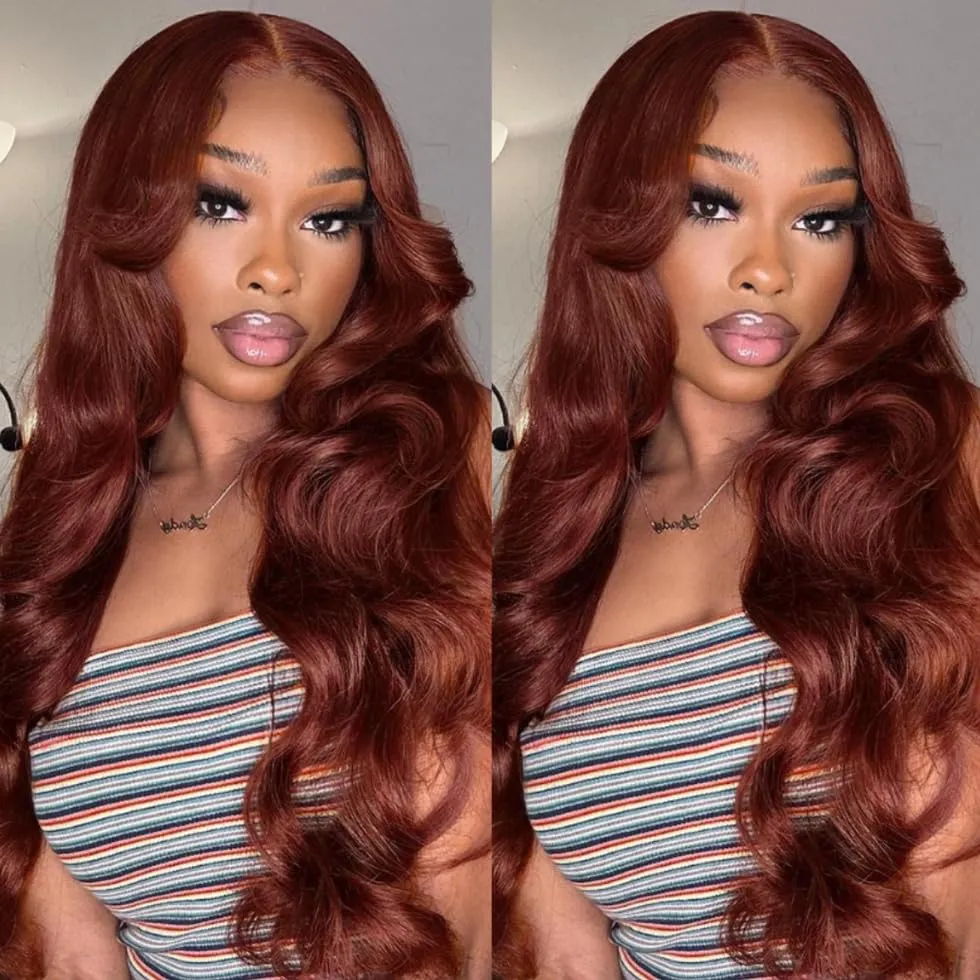 UNICE Reddish Brown Body Wave Human Hair Weave 1 Bundle 8 inch Brazilian Remy Human Hair Sew In Extensions 33b Color Soft and Keep Waves after Multiple Washes