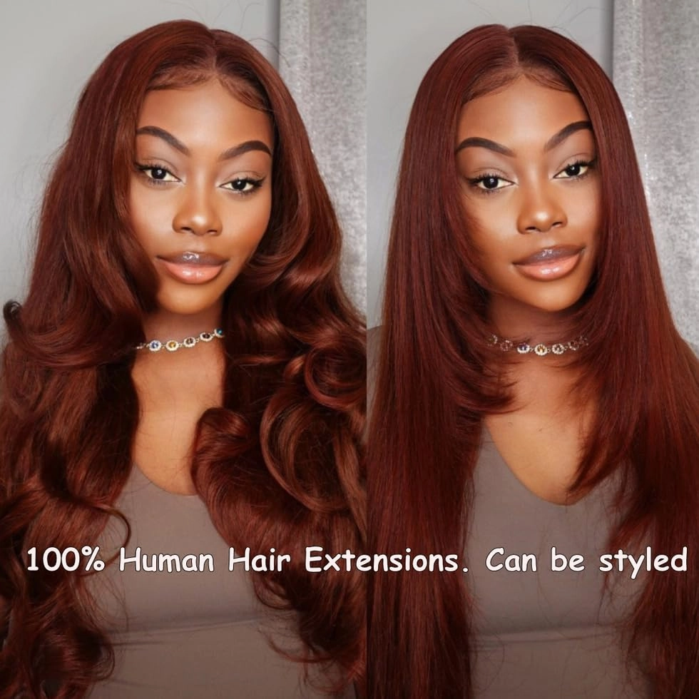 UNICE Reddish Brown Body Wave Human Hair Weave 1 Bundle 10 inch Brazilian Remy Human Hair Sew In Extensions 33b Color Soft and Keep Waves after Multiple Washes