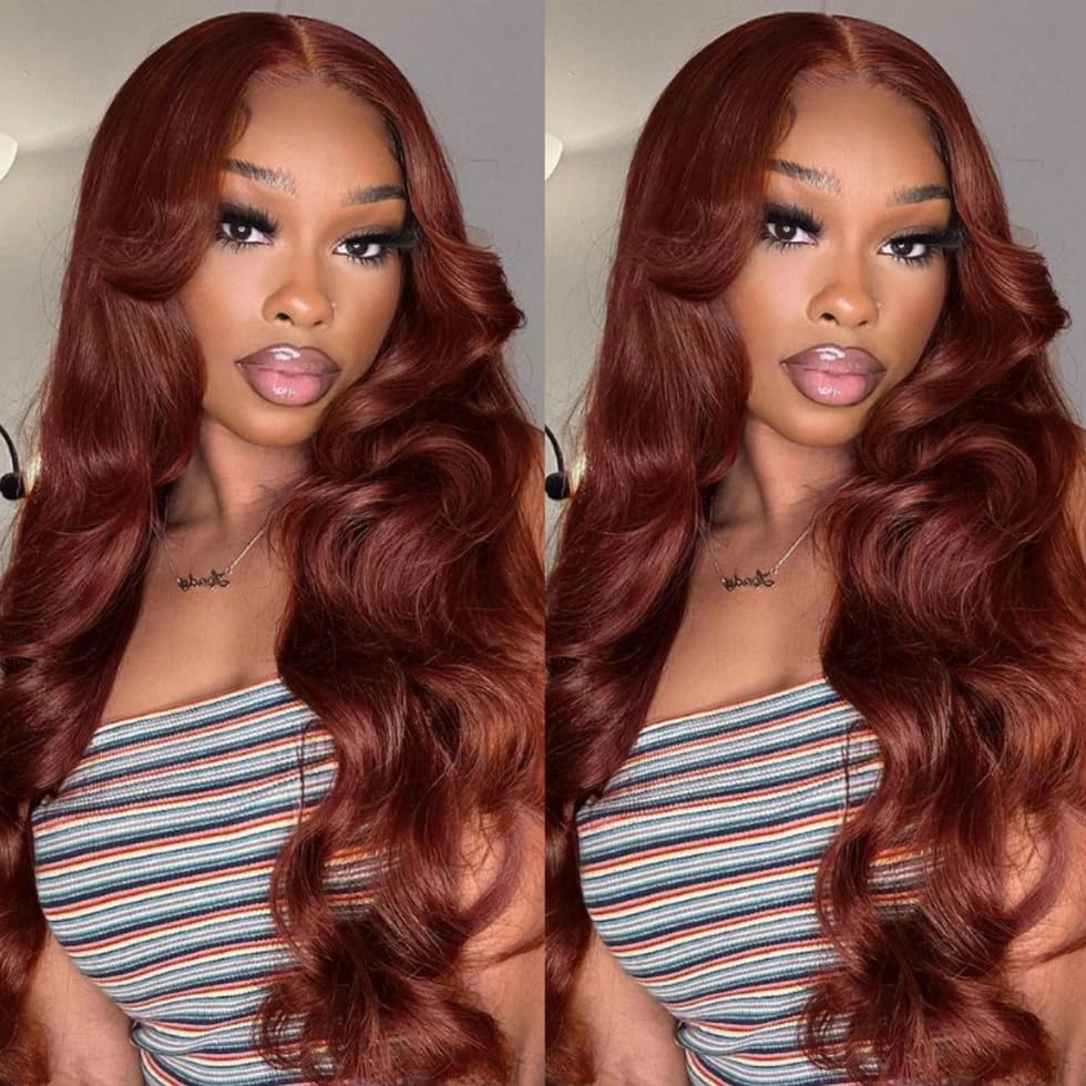UNICE Reddish Brown Body Wave Human Hair Weave 1 Bundle 10 inch Brazilian Remy Human Hair Sew In Extensions 33b Color Soft and Keep Waves after Multiple Washes
