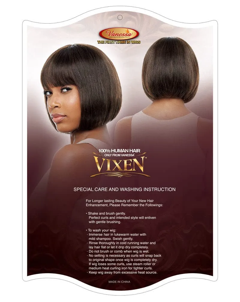 VANESSA HH AGNES (4 Medium Brown) Vixen 100% Human Hair Full Wig