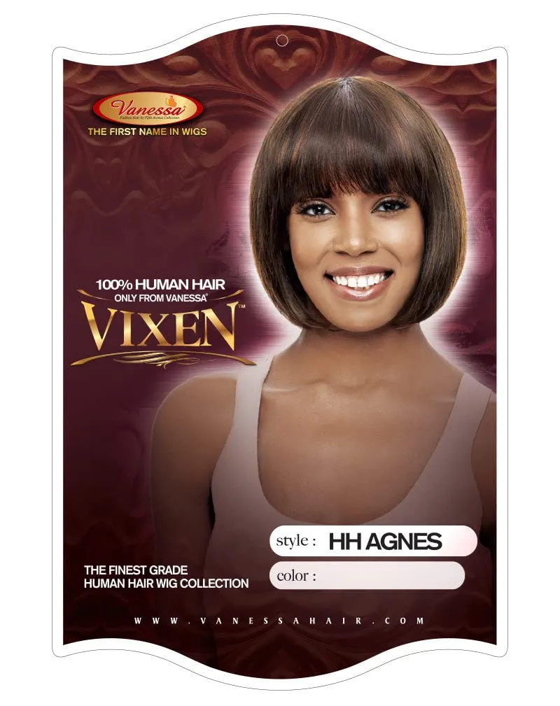 VANESSA HH AGNES (4 Medium Brown) Vixen 100% Human Hair Full Wig
