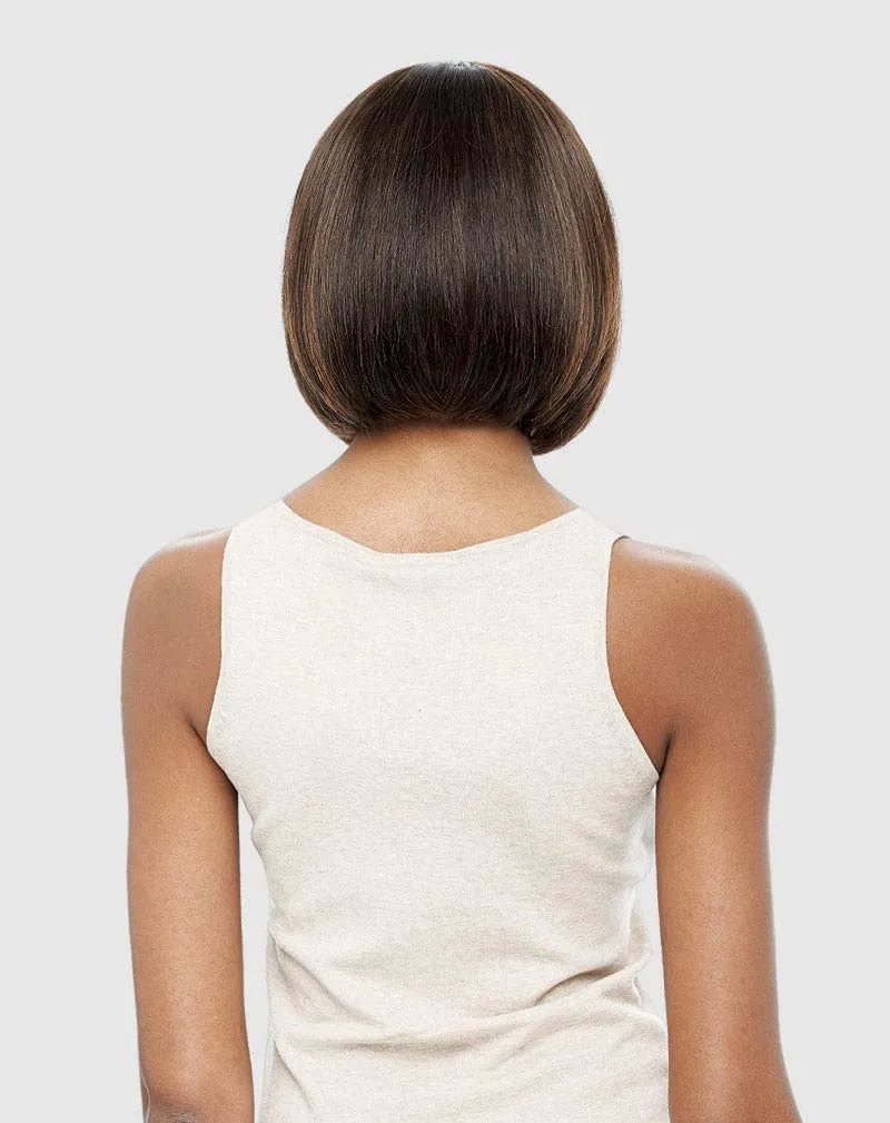 VANESSA VIXEN Human Hair Collection Wigs Medium Short Length Straight Style with Bangs - HH AGNES (F2730)