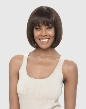 VANESSA VIXEN Human Hair Collection Wigs Medium Short Length Straight Style with Bangs - HH AGNES (F2730)