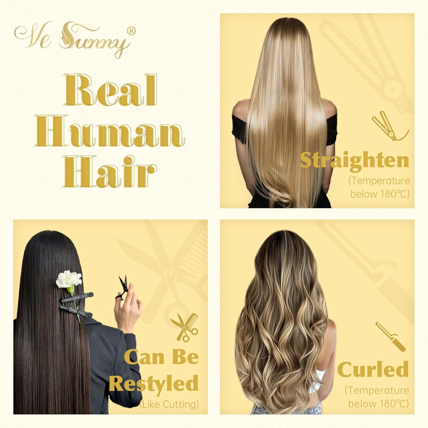 Ve Sunny Human Hair Clip in Extensions Auburn Clip in Hair Extensions Burgundy Auburn Clip in Hair Extensions Human Hair Straight Highlight Personality for Party Comfortable 7pcs 120g 22inch