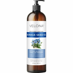 velona Borage Seed Oil 8 Fl Oz | 100% Pure and Natural Carrier Oil | Refined, Expeller pressed | Skin, Face, Body, Hair Care | Use Today - Enjoy Results