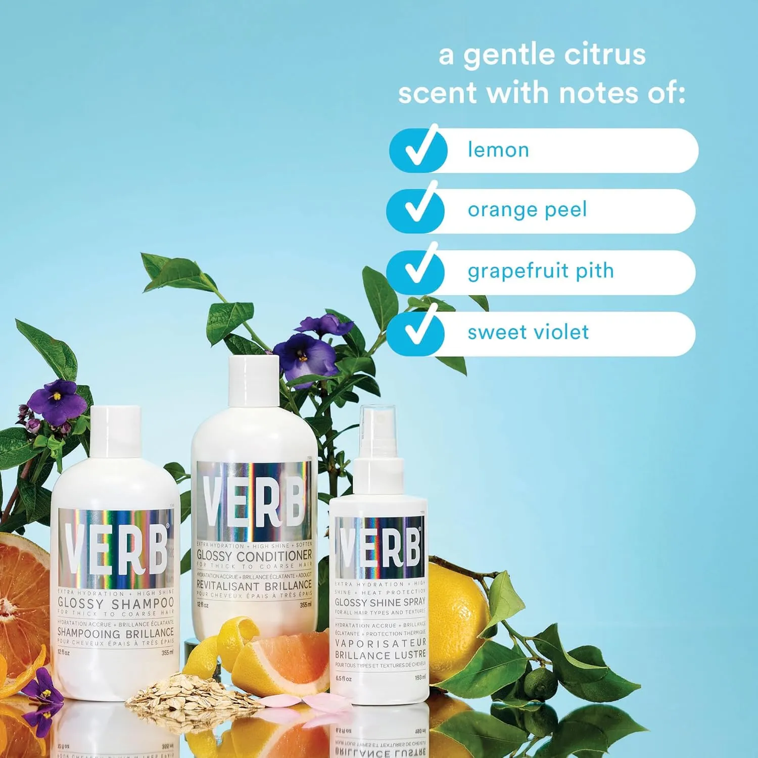 VERB Glossy Shampoo – Adds Moisture   High Shine for Thick to Coarse Hair – Sulfate, Paraben and Gluten Free