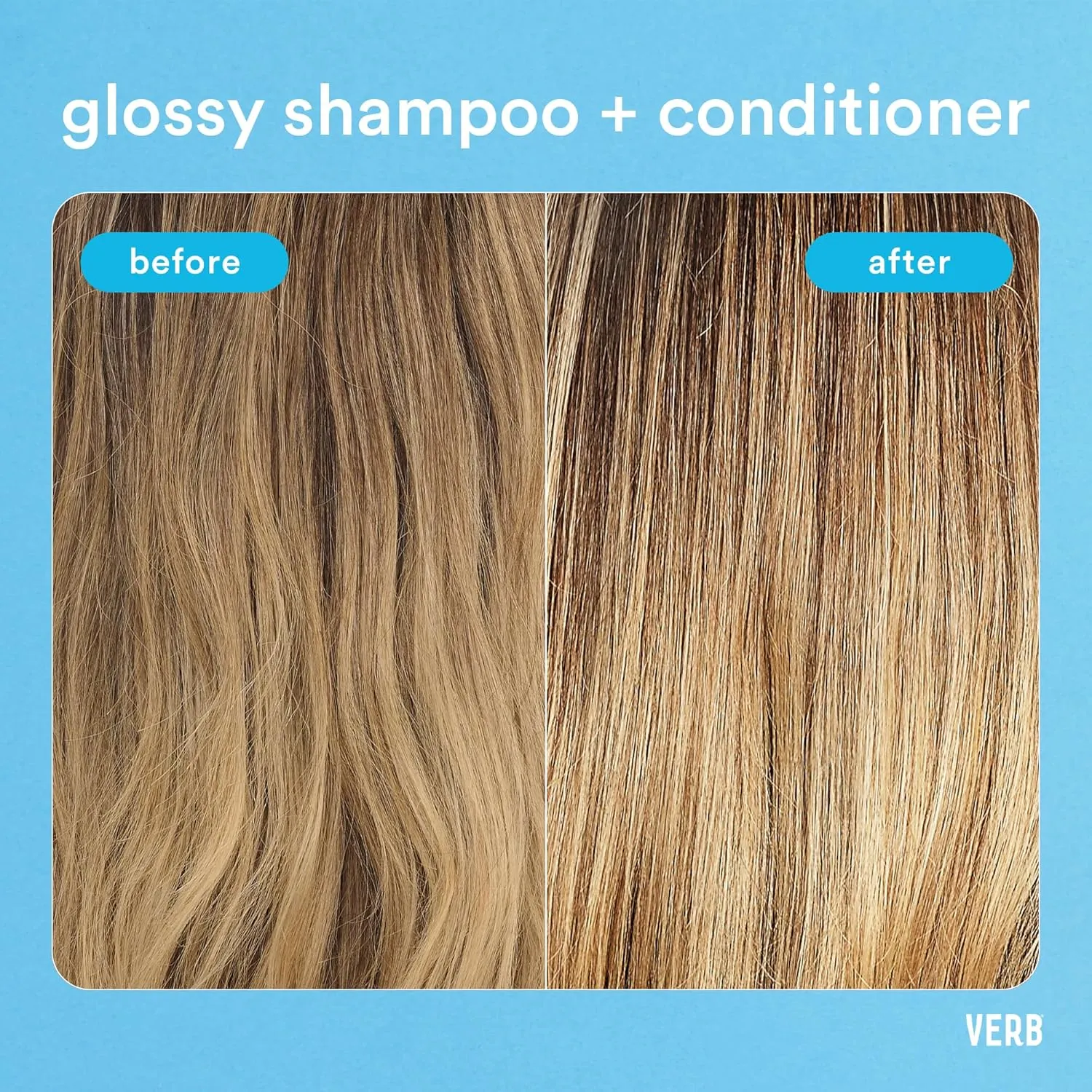 VERB Glossy Shampoo – Adds Moisture   High Shine for Thick to Coarse Hair – Sulfate, Paraben and Gluten Free