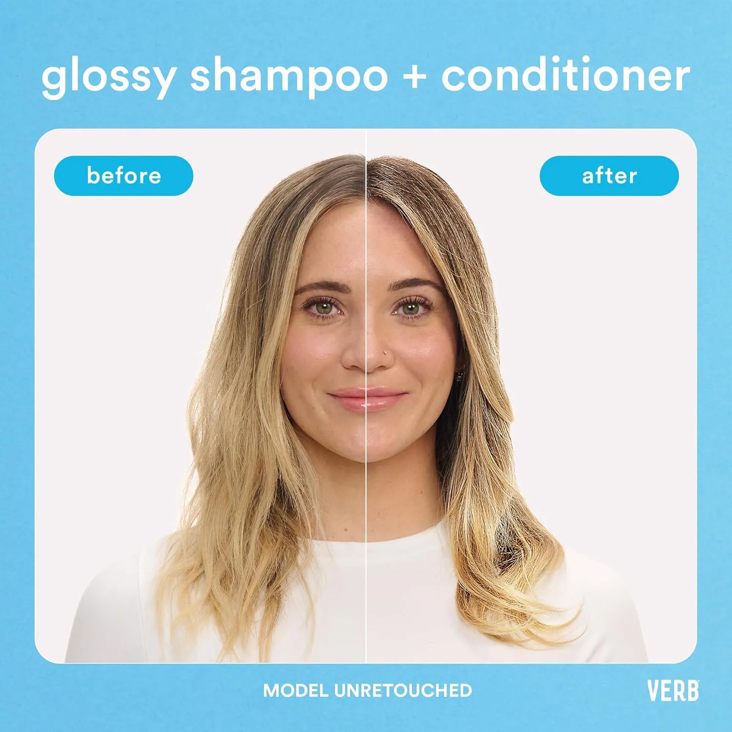 VERB Glossy Shampoo – Adds Moisture   High Shine for Thick to Coarse Hair – Sulfate, Paraben and Gluten Free