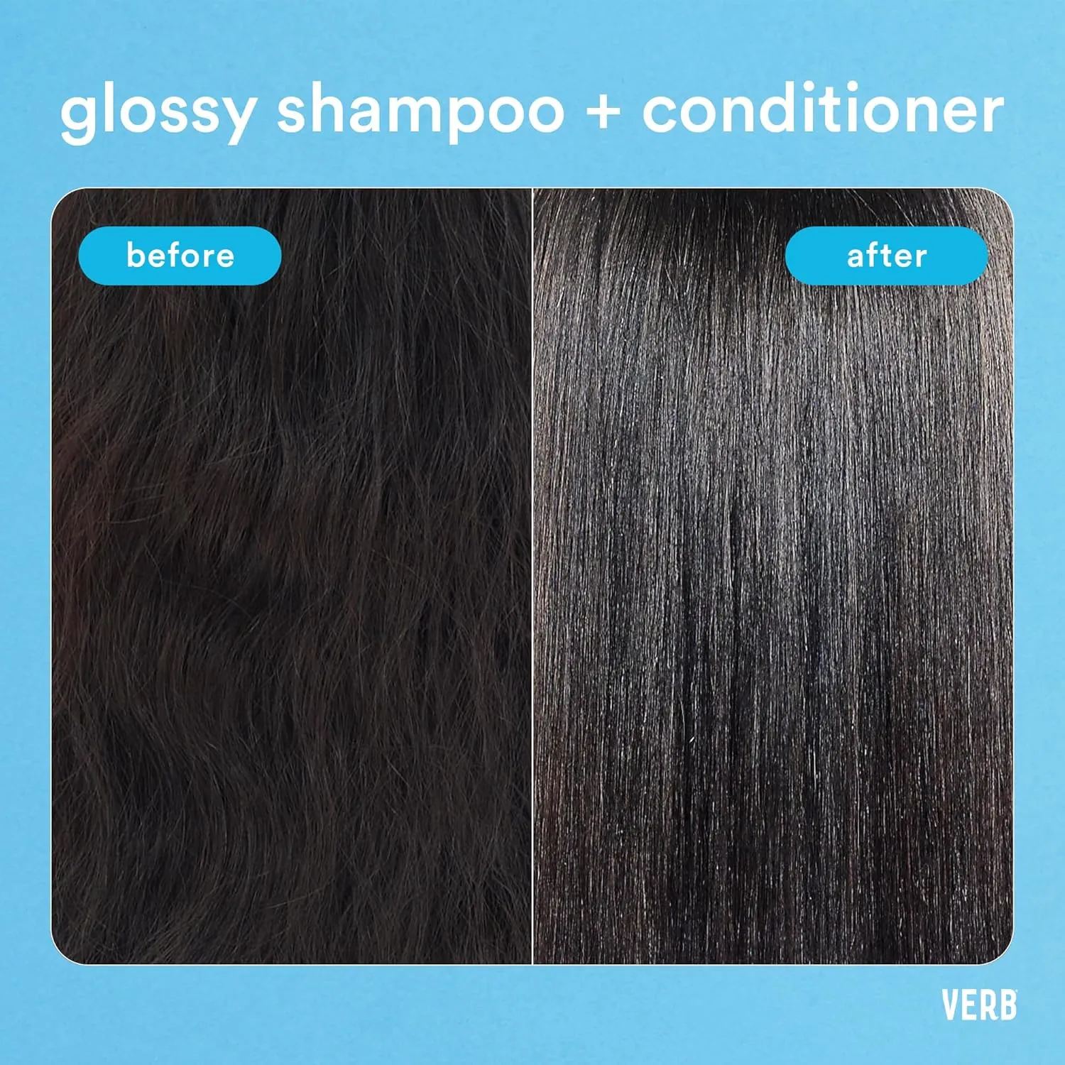 VERB Glossy Shampoo – Adds Moisture   High Shine for Thick to Coarse Hair – Sulfate, Paraben and Gluten Free