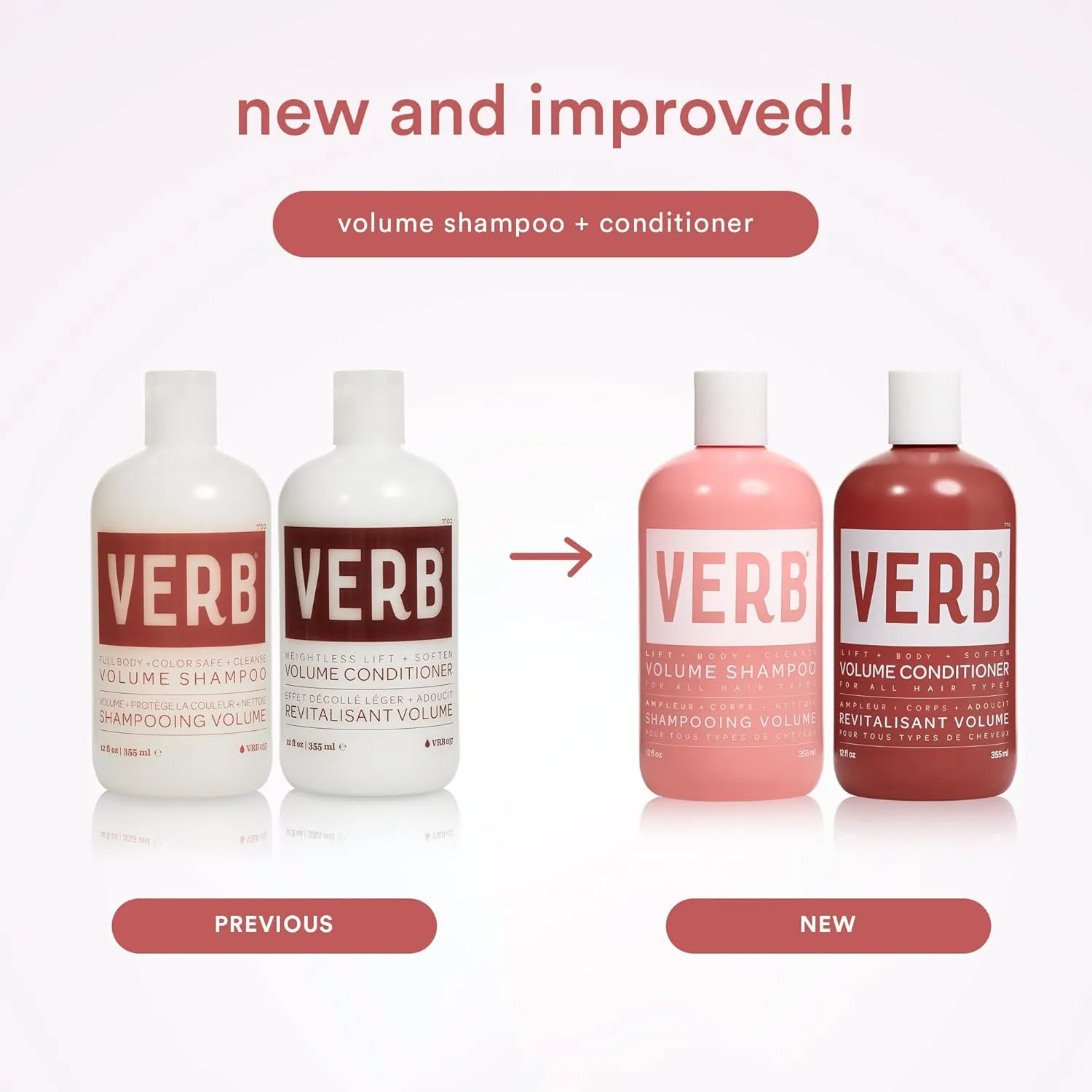 VERB Volume Shampoo & Conditioner Duo- Cleanses, Softens   Lifts Flat Hair