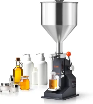 VEVOR A03 Pro Manual Paste Liquid Filling Machine, 5-100ml Adjustable Bottle Filling Machine with 11.5L Hopper for Filling Paste/Cream/Cosmetic/Perfume/Drink/Medicine/Shampoo/Lip Gloss