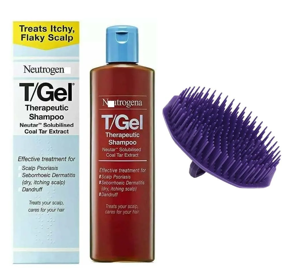 VibePack T/GEL Therapeutic Shampoo Anti-Dandruff Treatment for Long-Lasting Relief of Itching and Flaking Scalp, Original Formula, 250ML, SHAMPOO SCALP BRUSH