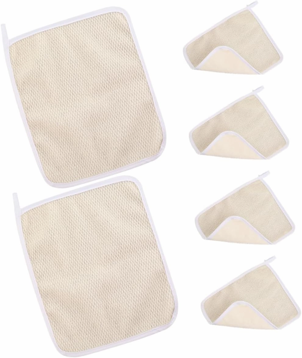 VICASKY 6pcs Face Scrubber Exfoliating Bath Towel Quick Dry Short Loop Face Cleansing Cloth Back Scrubber Towel