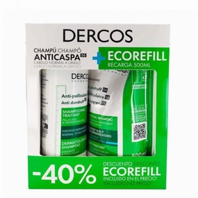 Vichy Dercos Technique Shampoo Anti-Dandruff Oily Hair 390ml   Refill 500ml