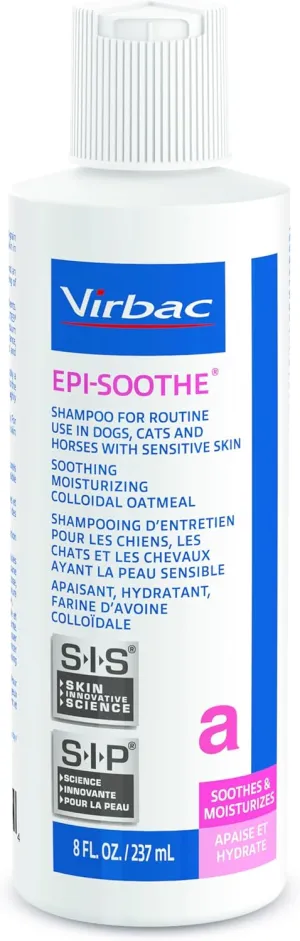 Virbac Epi-Soothe Pet Shampoo For Dogs, Cats & Horses (8 oz) - For Dry or Sensitive Skin