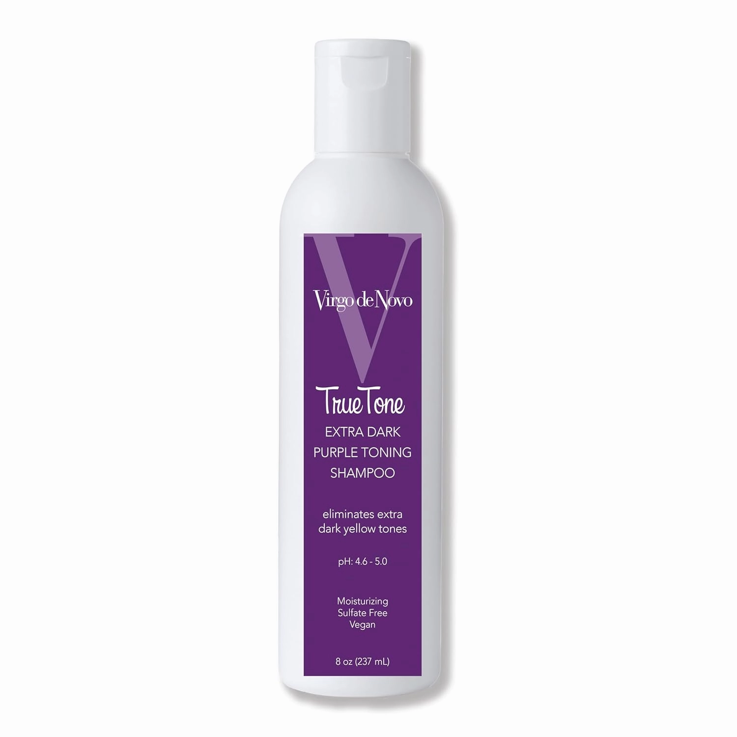 Virgo de Novo Extra Dark Purple Toning Shampoo instantly removes extra dark brassy yellow tones. Vegan. Sulfate Free. Moisturizing. (8 oz), 1