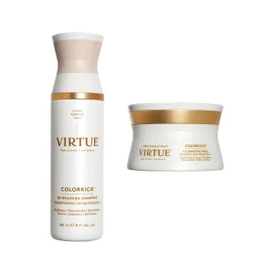 VIRTUE ColorKick Extended Vibrancy Bundle with Shampoo and Hair Mask, De-Brassing Natural Color Toner, Brightens and Revitalizes All Color-Treated Hair