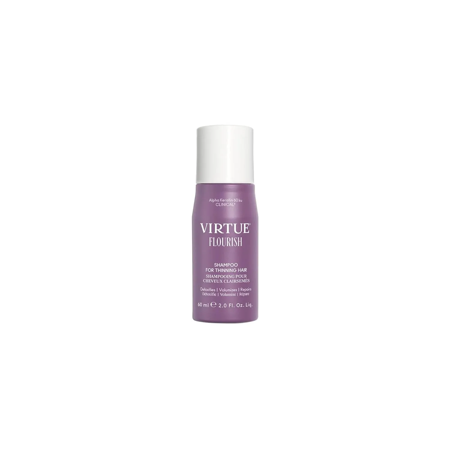 VIRTUE Flourish Sulfate Free Shampoo for Thinning Hair, Volumizing Hair Growth Product, Detoxifies and Repairs, Color Safe