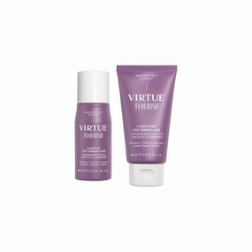 Virtue Flourish Shampoo and Conditioner Set for Fine or Thinning Hair, Sulfate Free Hair Growth Product, Travel Size