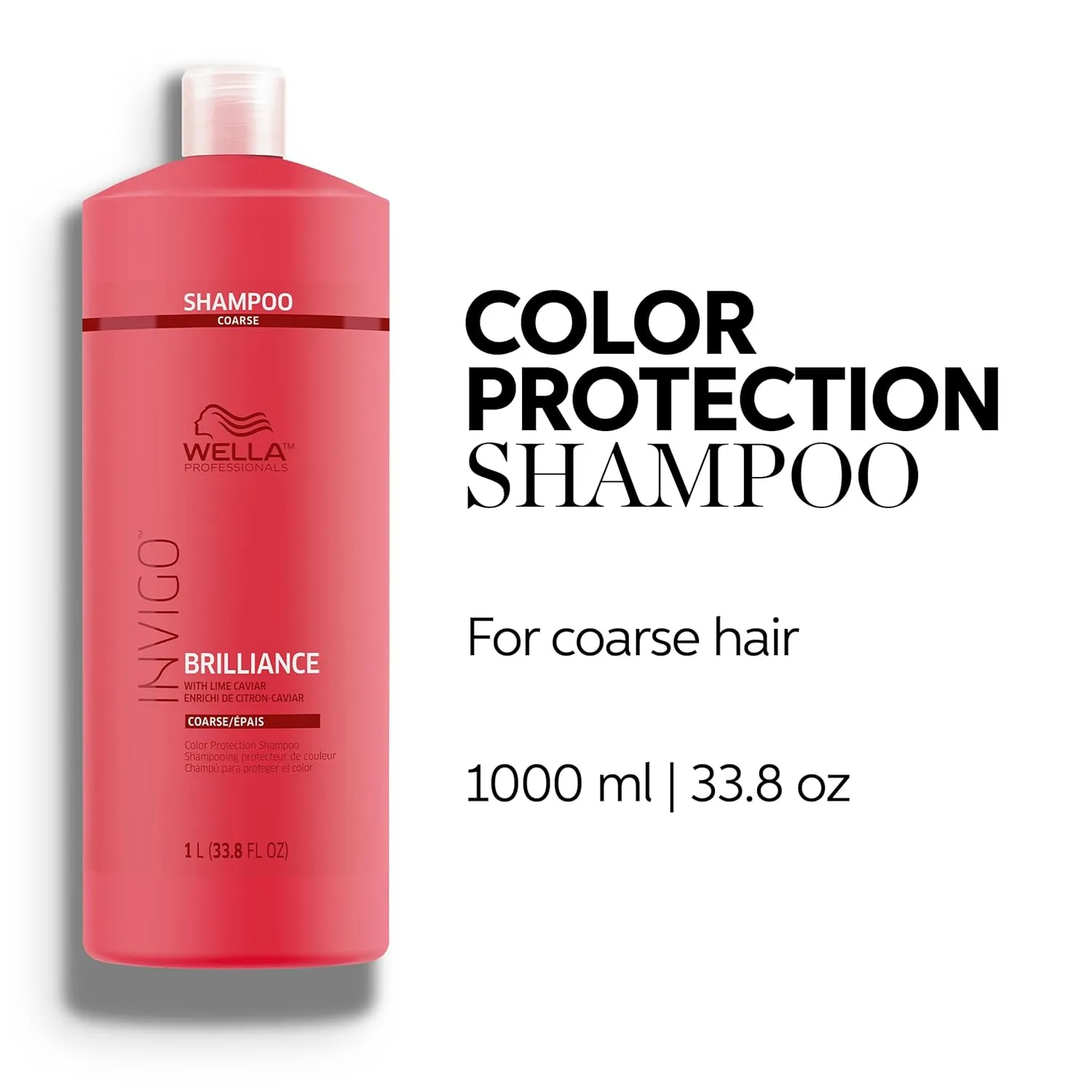 WELLA PROFESSIONALS Invigo Brilliance Shampoo for Coarse Colored Hair, Color Protection & Color Vibrancy