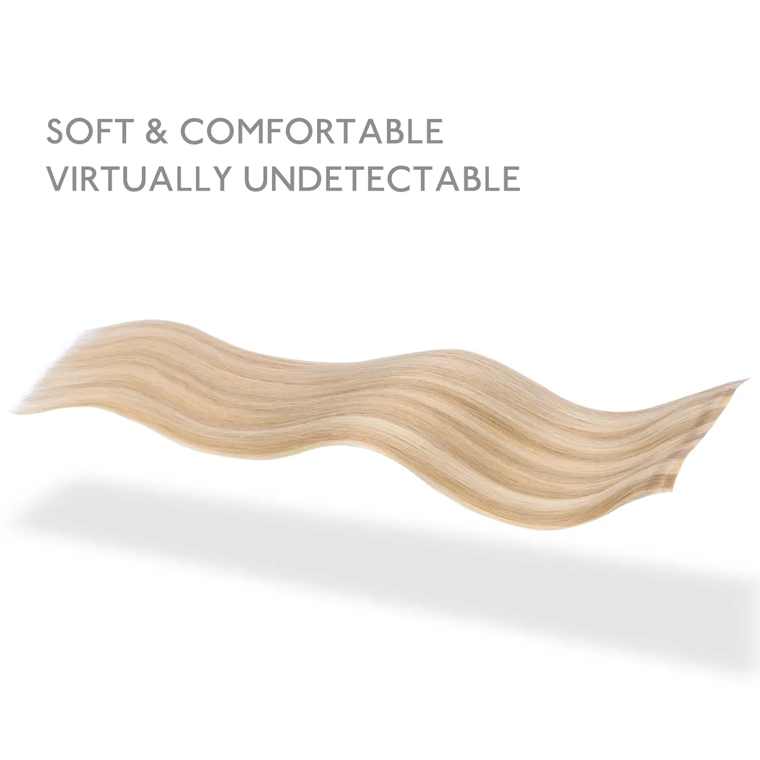 WENNALIFE Genius Seamless Clip in Hair Extensions Human Hair 7pcs Ultra Invisible 50% Thinner Seamless Hair Extensions Clip In Dirty Blonde Highlighted Bleach Blonde Real Human Hair