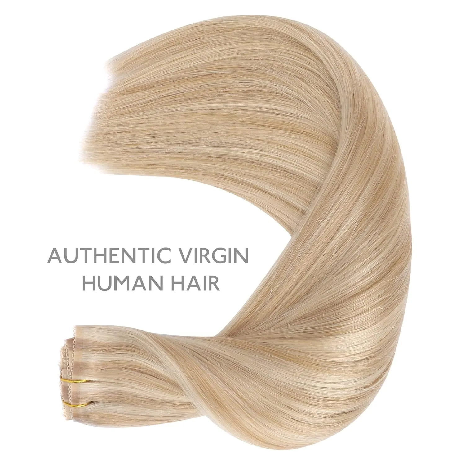 WENNALIFE Genius Seamless Clip in Hair Extensions Human Hair 7pcs Ultra Invisible 50% Thinner Seamless Hair Extensions Clip In Dirty Blonde Highlighted Bleach Blonde Real Human Hair