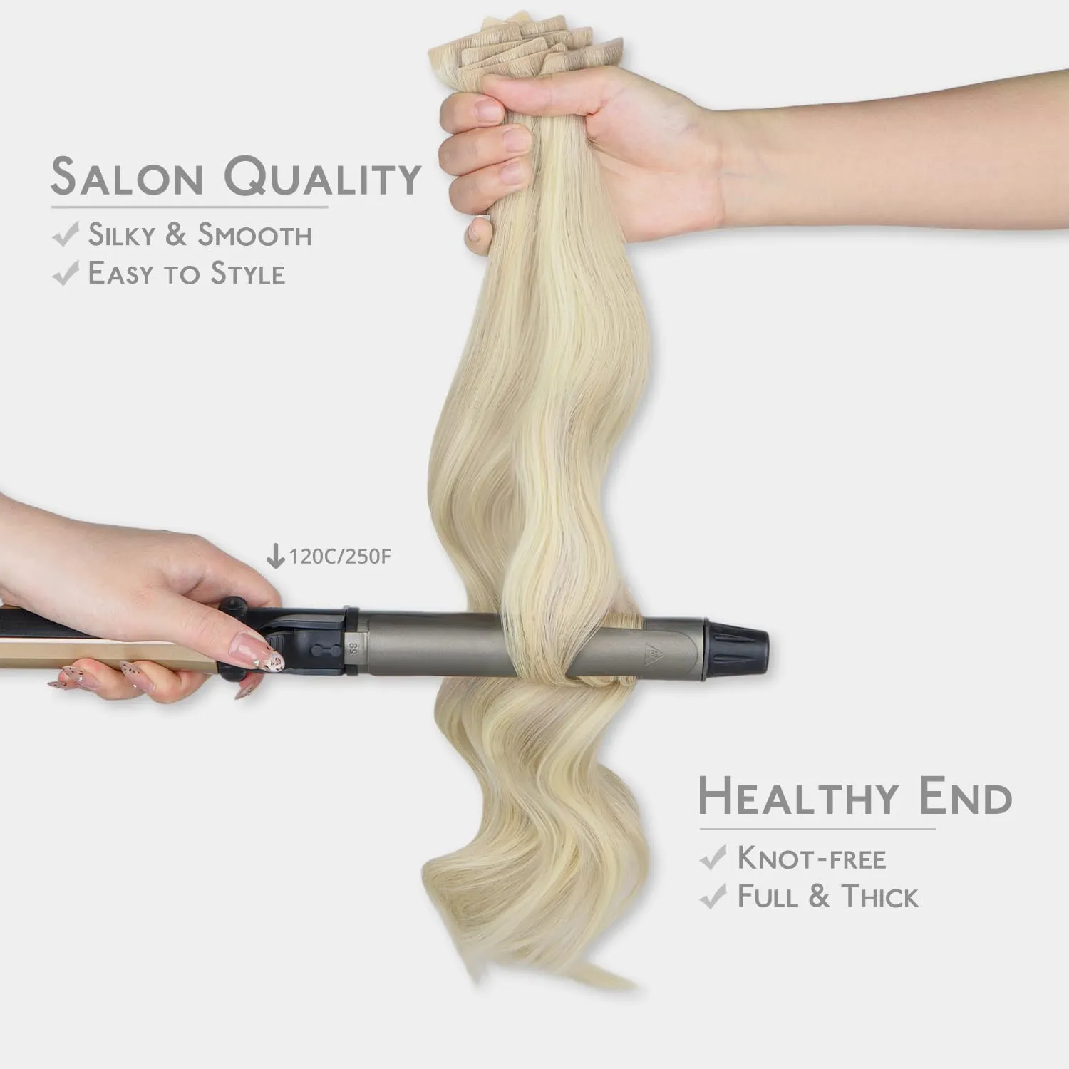WENNALIFE Tape in Hair Extensions Human Hair, 20pcs 50g 14 inch Ash Blonde Highlighted Platinum Blonde Remy Hair Extensions Straight Human Hair Tape in Extensions Skin Weft Tape Extensions Human Hair