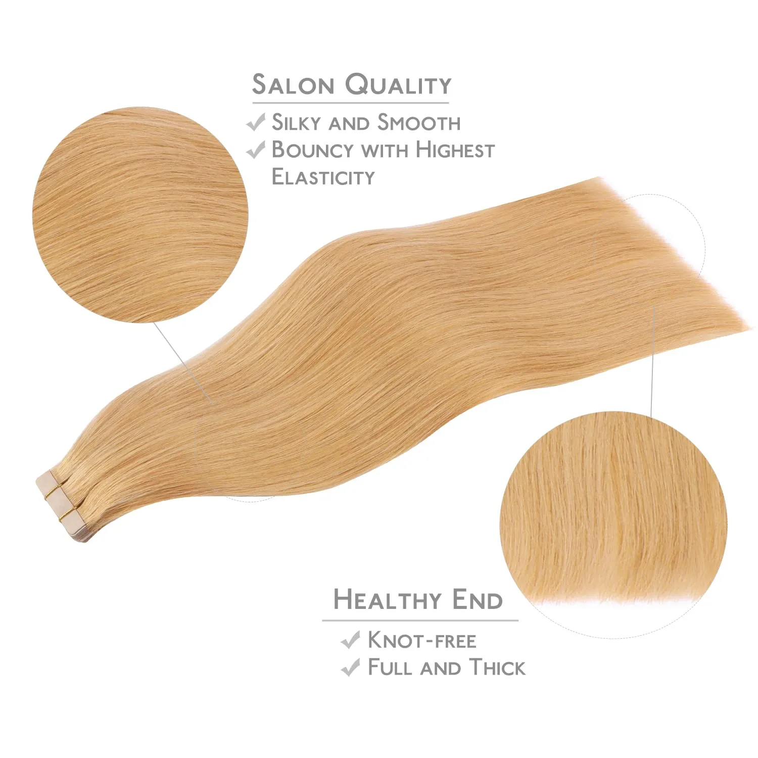 WENNALIFE Tape in Hair Extensions Human Hair, 20pcs 50g 14 inch Strawberry Blonde Remy Hair Extensions Straight Human Hair Tape in Extensions Skin Weft Tape Extensions Human Hair
