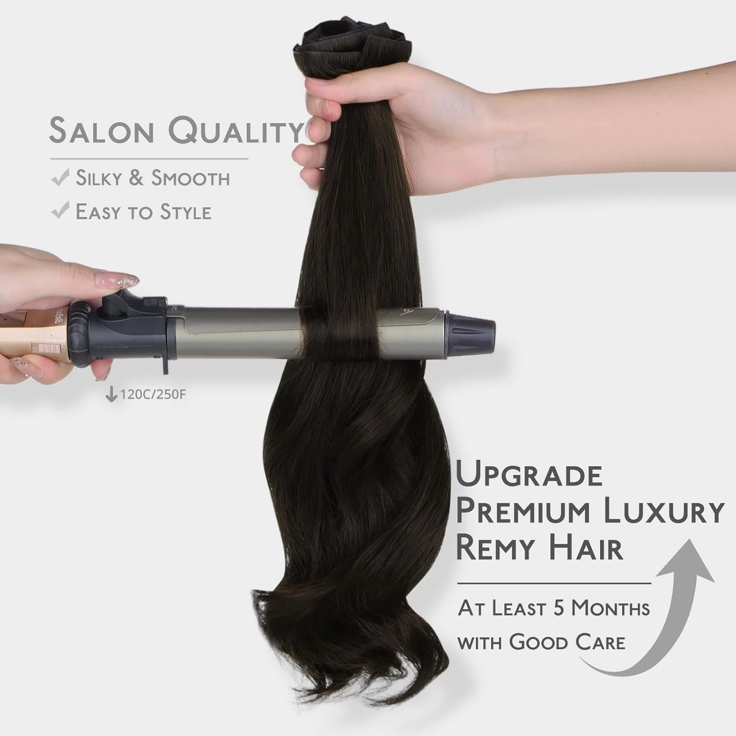 WENNALIFE Invisi Edge Clip in Hair Extensions Real Human Hair, 16 Inch 130g 7pcs Dark Brown Seamless Clip in Extensions Remy Hair Clip Ins Invisible PU Skin Weft Straight Extensiones De Cabello Hmano