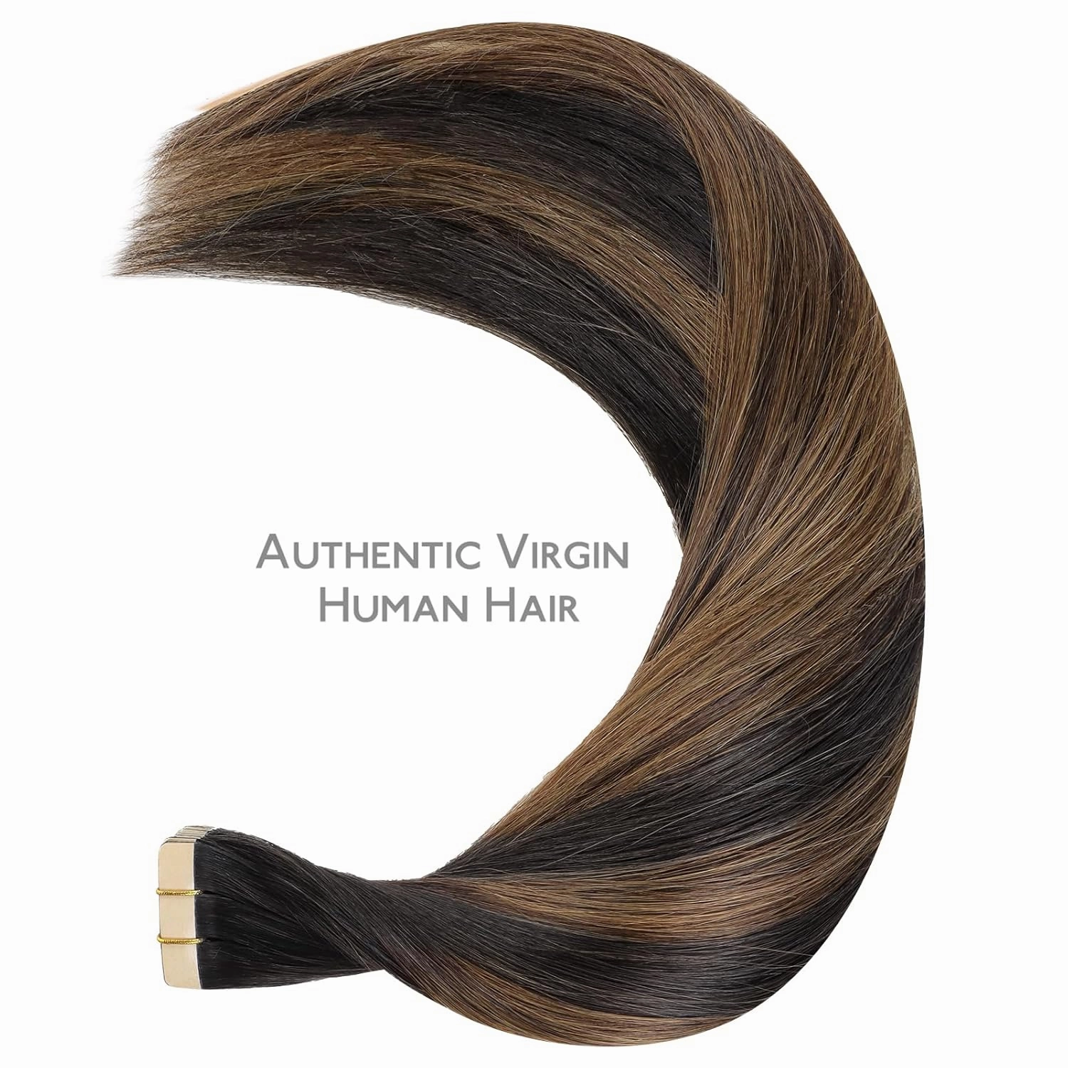 WENNALIFE Tape in Hair Extensions Human Hair Balayage Natural Black to Chestnut Brown Tape in Extensions, 10pcs 25g 16 inch Remy Invisible Tape Ins Straight Soft Real Human Hair Tape in Extensions