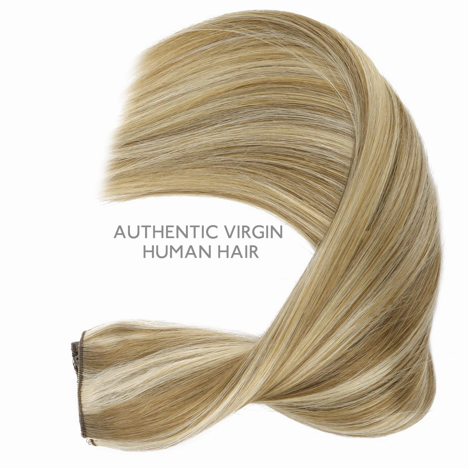 WENNALIFE Wire Hair Extensions (Increase 50% Lifespan) Real Human Hair 16 inch 95g Ash Brown Highlighted Golden Blonde Remy Hair Invisible Transparent Wire Fish Line Straight Reusable Natural