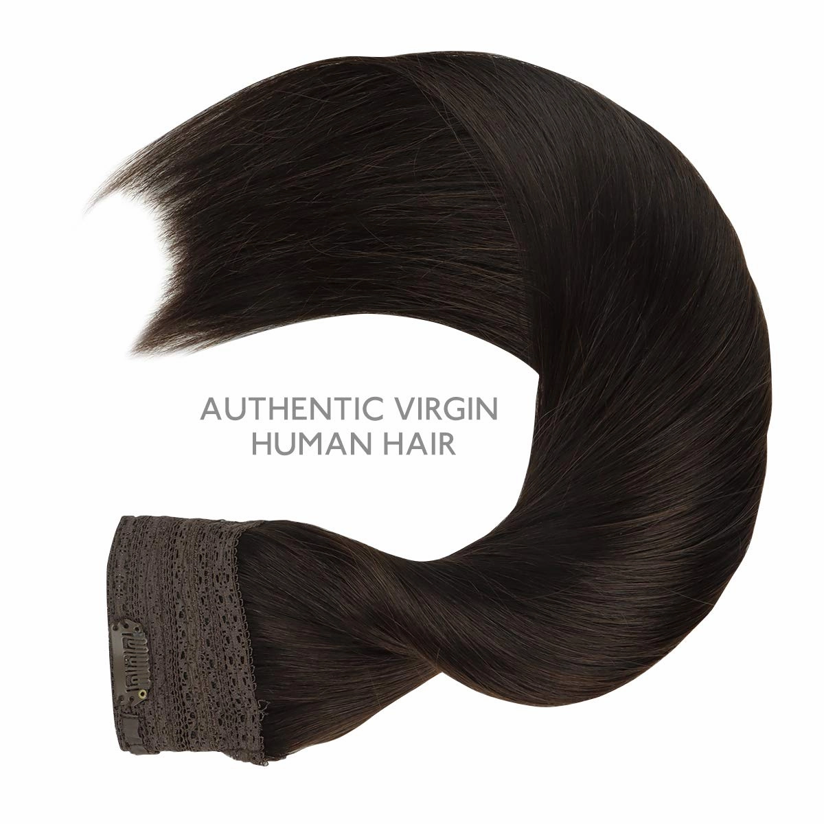 WENNALIFE Wire Hair Extensions (Increase 50% Lifespan) Real Human Hair 18 inch 95g Dark Brown Remy Invisible Transparent Wire Fish LineStraight Real Hair Extensions