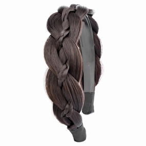 Wide Braid Headband with Teeth Synthetic Hair Braid Headband Hair Band Plaited Hairband For Women (Chocolate, Free Size)