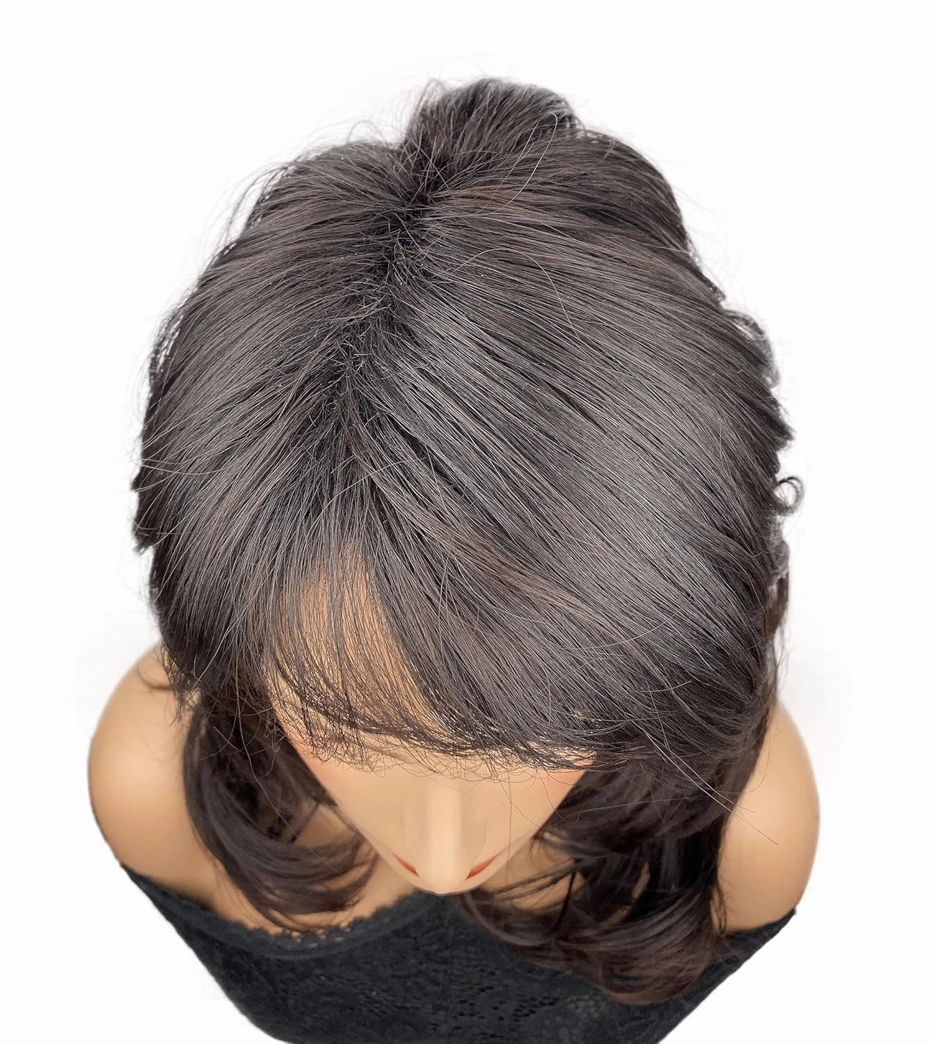Wiginway Long Wavy Synthetic Wigs with Natural Looking Air Bangs Imported Premium Heat Resistant Hair for Women 14 Inch #2-33