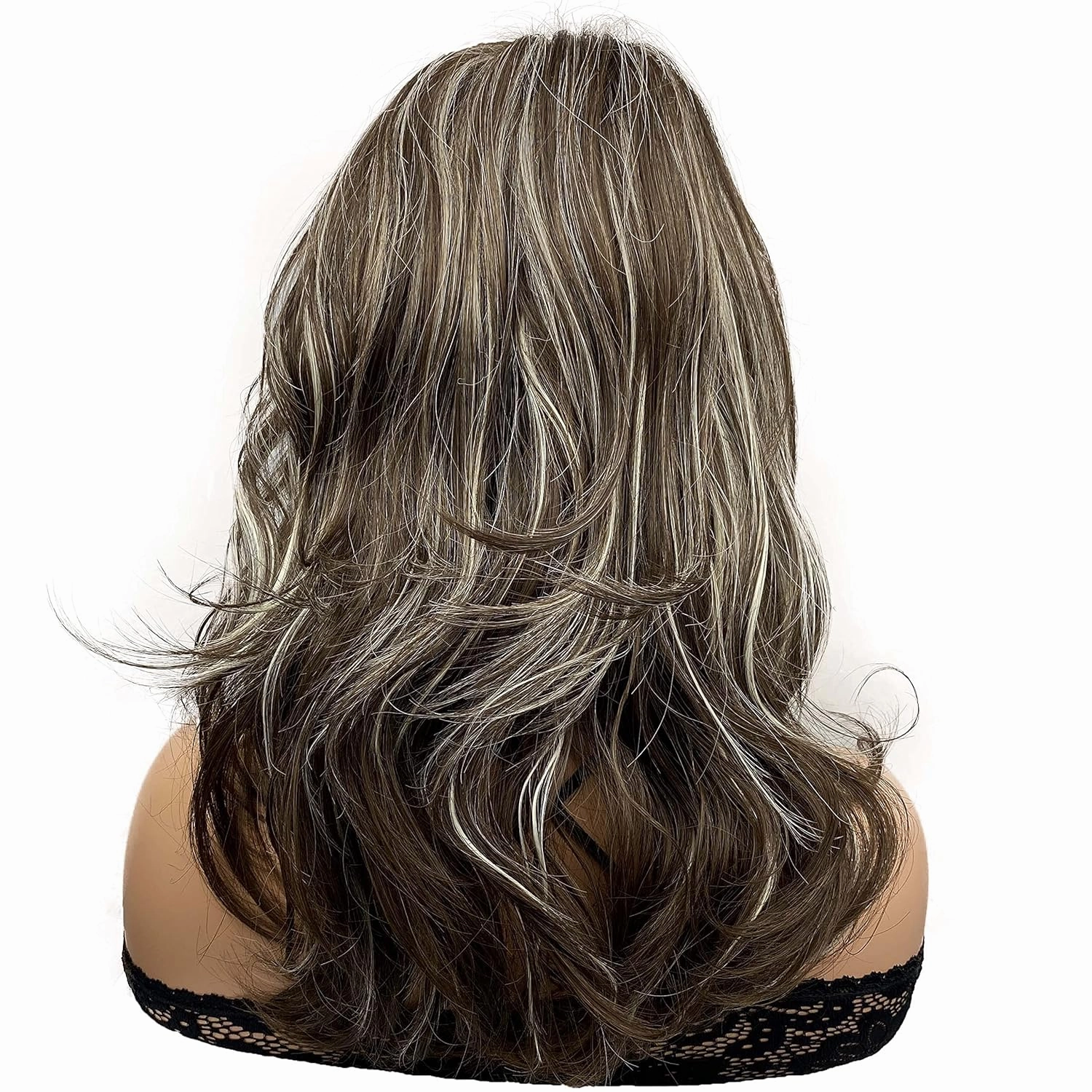 Wiginway Long Wavy Synthetic Wigs with Natural Looking Air Bangs Imported Premium Heat Resistant Hair for Women 14 Inch #8-613