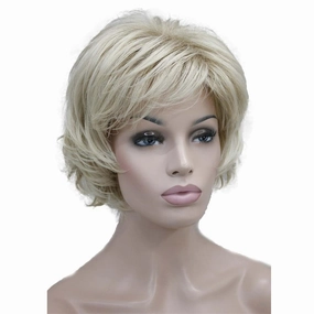 Wiginway Short Blonde Mix Layered Shaggy Wavy Wigs 100% Imported Premium Hair Heat Resistant Synthetic for Women 6 Inch