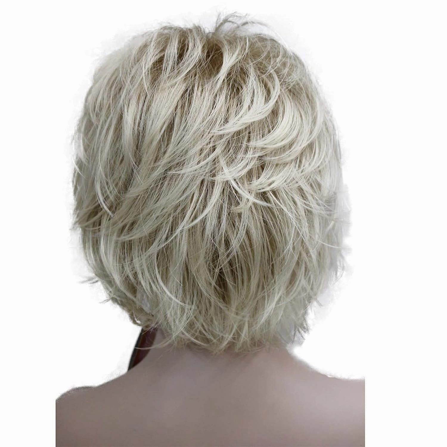 Wiginway Short Blonde Mix Layered Shaggy Wavy Wigs 100% Imported Premium Hair Heat Resistant Synthetic for Women 6 Inch