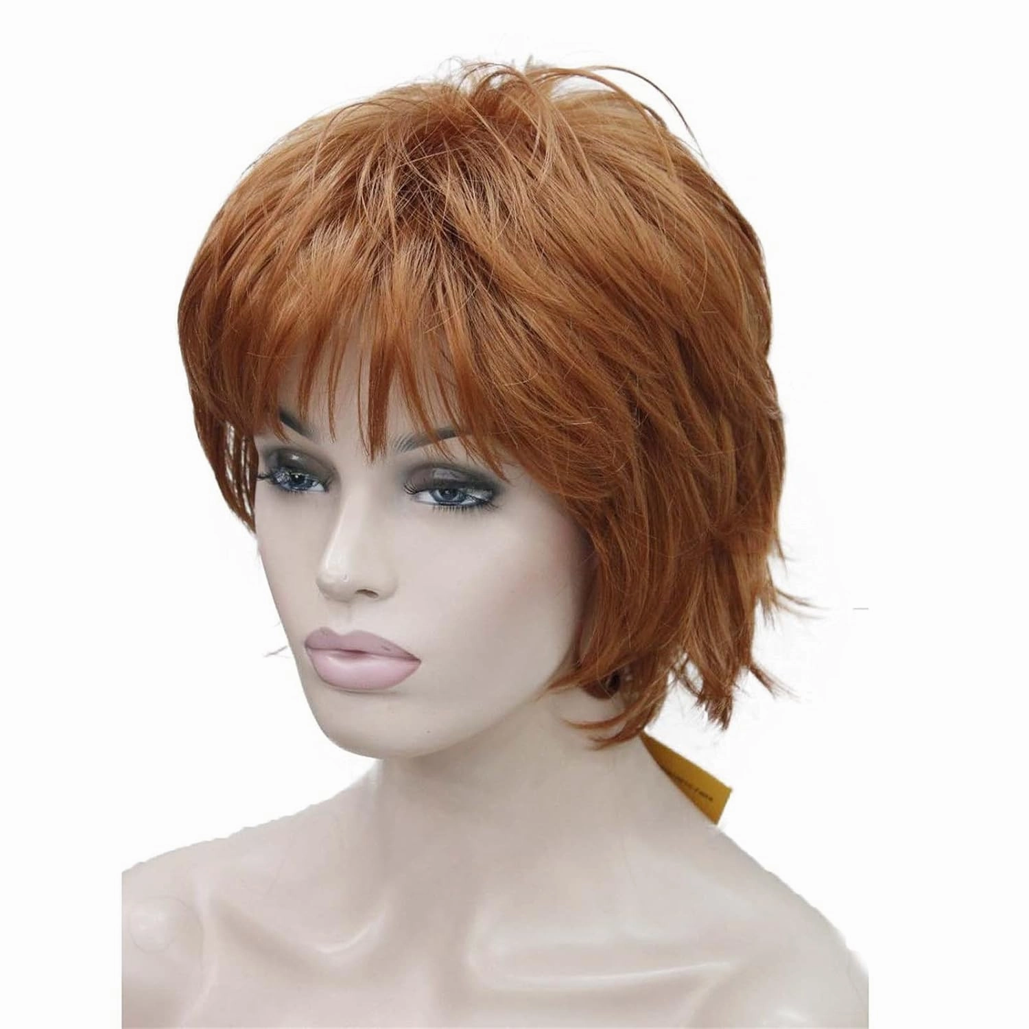 Wiginway Short Copper Red Layered Shaggy Wavy Wigs 100% Imported Premium Hair Heat Resistant Synthetic for Women 6 Inch