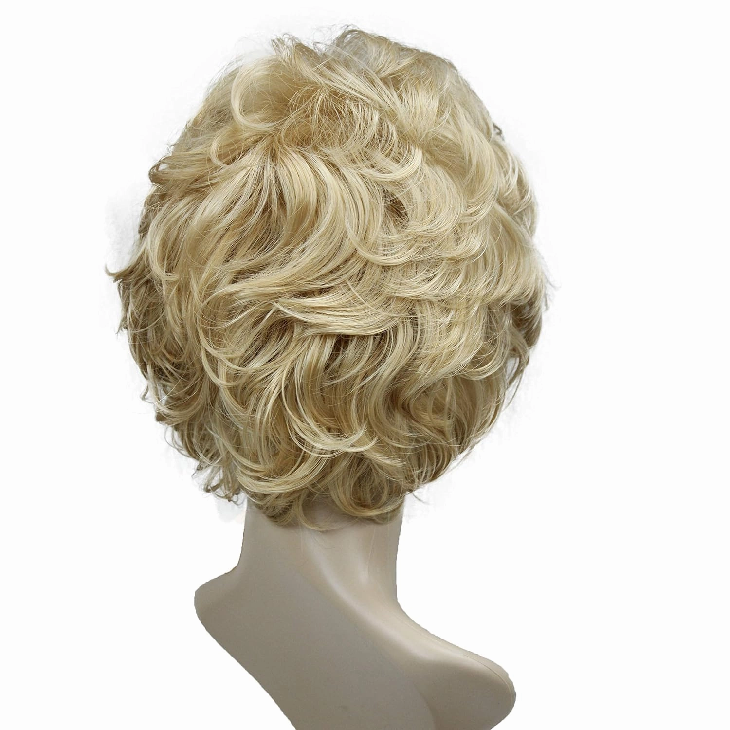Wiginway Short Layered Shaggy Wavy Wigs Full Synthetic Bob Capless Wigs for White Women Light Butterscotch