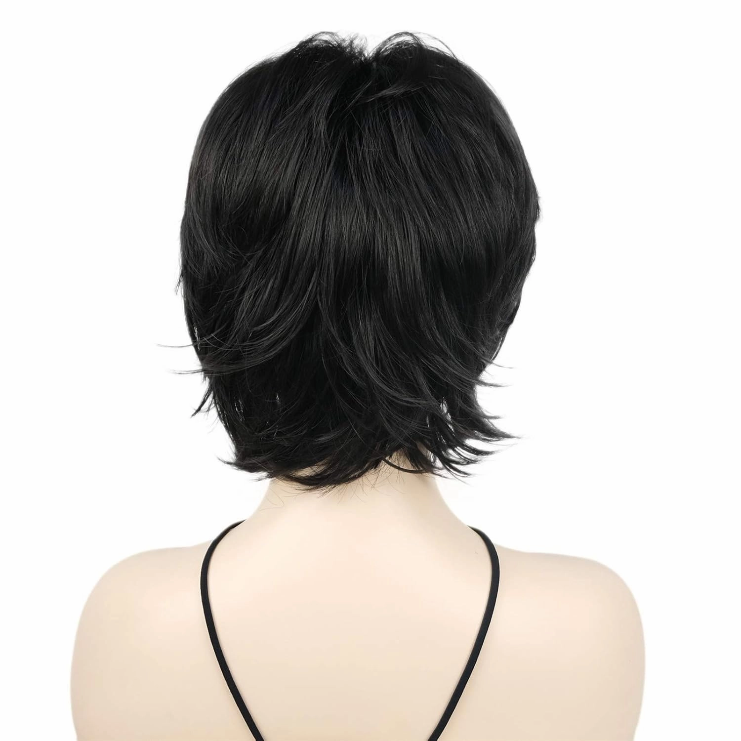 Wiginway Short Natural Black Layered Shaggy Wavy Wigs 100% Imported Premium Hair Heat Resistant Synthetic for Women 6 Inch